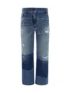 Moncler Genius Patchwork Style Jeans Moncler X Palm Angels In Denim