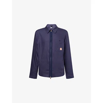 Moncler Genius Peach Moncler X Gilga Farm By Donald Glover Logo-patch Linen-blend Shirt In Orange
