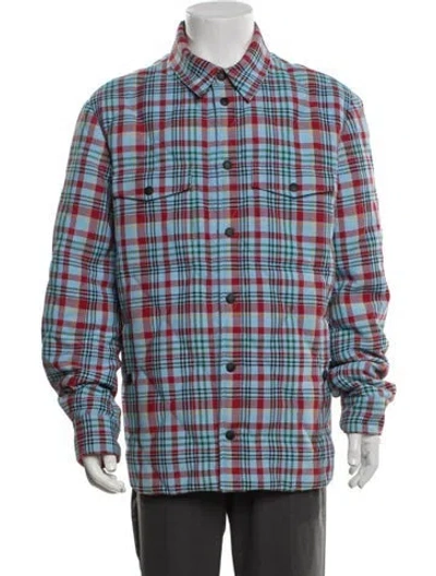 Pre-owned Moncler Genius Plaid Print Jacket In Blue