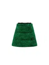 Moncler Genius High Waist A-line Skirt Textured Fabric In Green