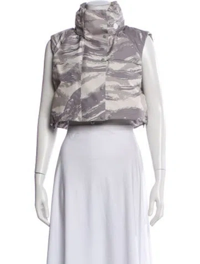 Pre-owned Moncler Genius Printed Down Jacket In Gray