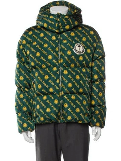 Pre-owned Moncler Genius Printed Puffer Coat In Green
