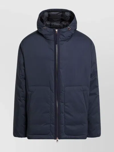 Moncler Genius Puffer Jacket With Hood And Pockets In Blue