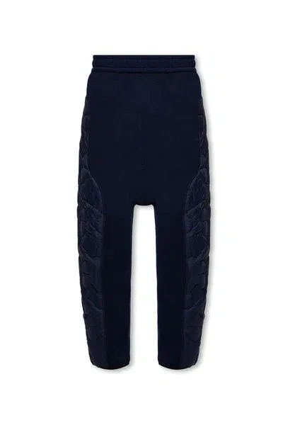 Moncler Genius Quilted High Waist Trousers For Men In Navy Blue