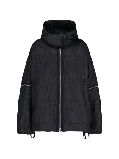 Moncler Genius Quilted Hooded Puffer Jacket In Black