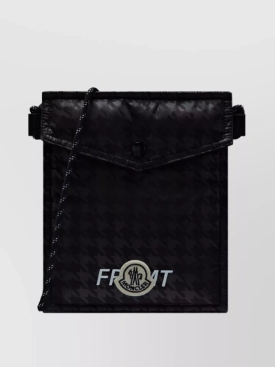 Moncler Genius Houndstooth-print Micro Nylon Cross-body Bag In Black