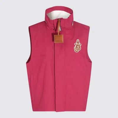 MONCLER GENIUS MONCLER GENIUS RED COTTON BLEND VEST PUFFER DOWN JACKET