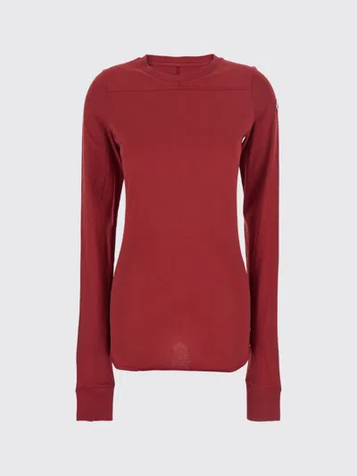 Moncler Genius Rick Owens + Moncler Rick Owens X Moncler Slim Fit Long-sleeved T-shirt In Cotton Jersey In Red