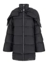 Moncler Genius Rick Owens X Moncler 'cyclopic' Black Down Jacket With Removable Hood And Logo Patch In Tech Fabric 