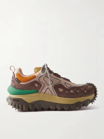 Moncler Genius Salehe Bembury Trailgrip Grain Rubber-trimmed Gore-tex Ballistic Nylon Sneakers In Brown