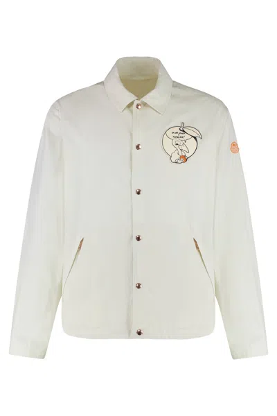 Moncler Genius Satsuma Maxi Patch Jacket With Logo Sleeve Patch In White