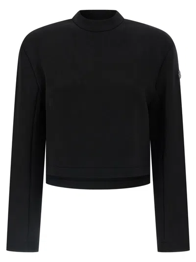 Moncler Genius Scuba-effect Crop Sweatshirt In Black