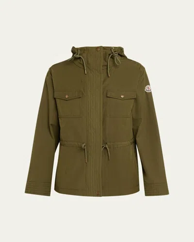 Moncler Genius Serin Hooded Cotton-blend Parka In Green