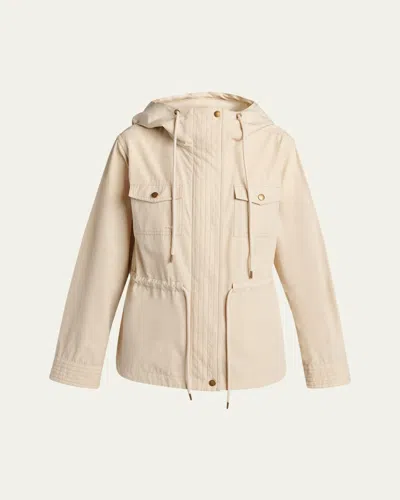 Moncler Genius Serin Hooded Cotton-blend Parka In Neutral
