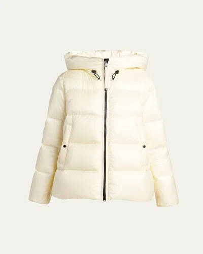 Moncler Genius Serittes Hooded Short Down Jacket In White