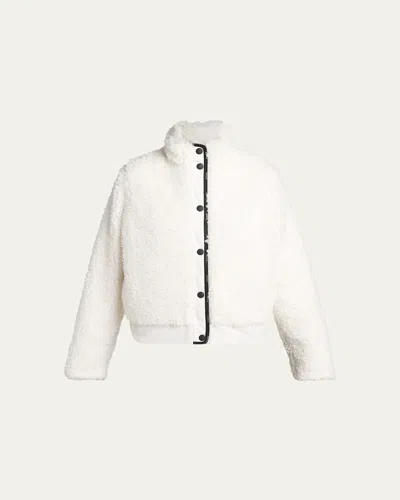 Moncler Genius Short Down Teddy Jacket In Brown
