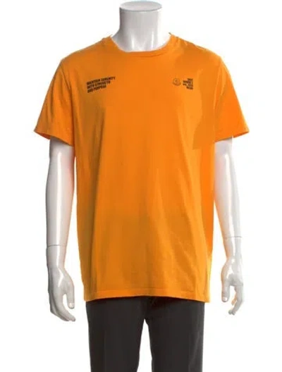 Pre-owned Moncler Genius Signature Logo Graphic Print T-shirt In Orange/yellow