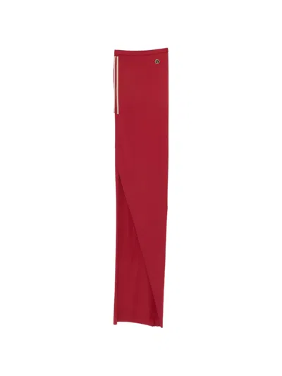 Moncler Genius Stripe Detail Knit Long Skirt In Red