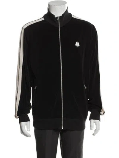 Pre-owned Moncler Genius Striped Bomber Jacket In Black