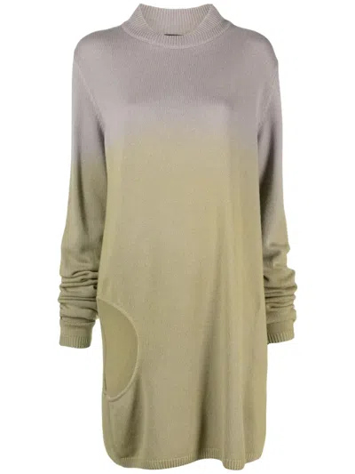 Moncler Genius Moncler X Rick Owens Subhuman Cut Out Cashmere Sweater In Beige