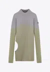Moncler Genius Moncler X Rick Owens Subhuman Cut Out Cashmere Sweater In Gray