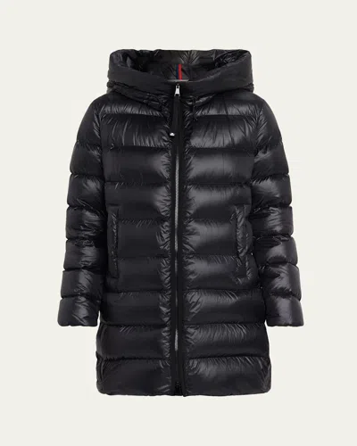 Moncler Genius Suyenne Hooded Mid-length Down Jacket In Black