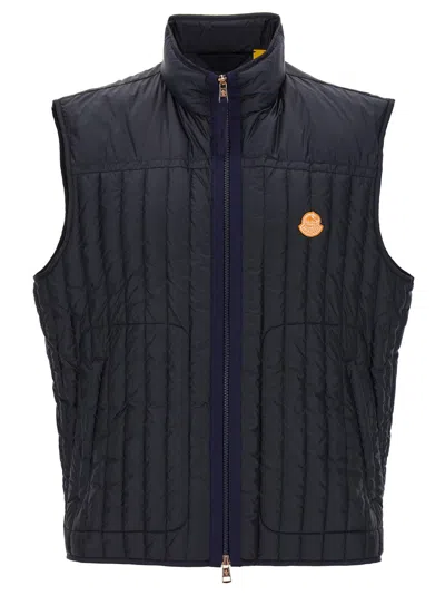 Moncler Genius Padded Vest With High Collar And Quilted Design In Black