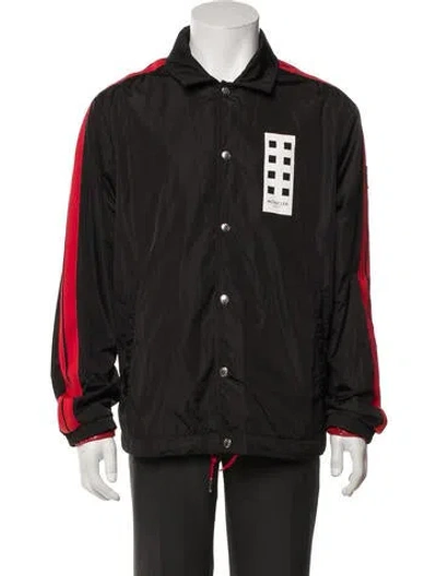 Pre-owned Moncler Genius Tangsi Giubbotto Striped Windbreaker In Black