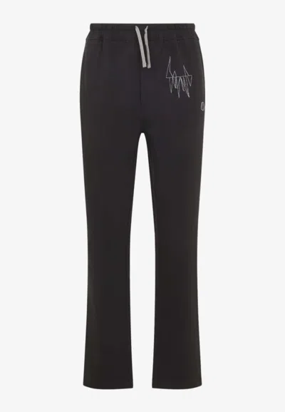 Moncler Genius Track Pants With Logo-patch In Black