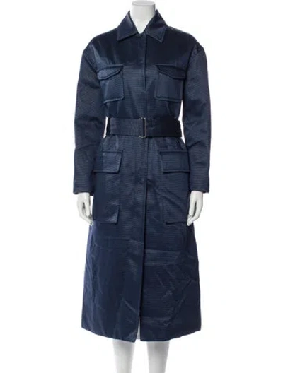 Pre-owned Moncler Genius Trench Coat In Blue