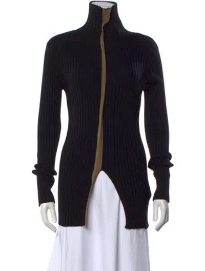 Pre-owned Moncler Genius Virgin Wool Turtleneck Top In Black