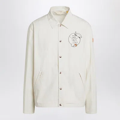 Moncler Genius White Satsuma Shacket In Canvas And Nylon In Multi