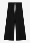Moncler Genius Wide Bela Trousers In Black Cotton Poplin In Black