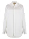 Moncler Genius Oversized Cotton Shirt In Classic White In White