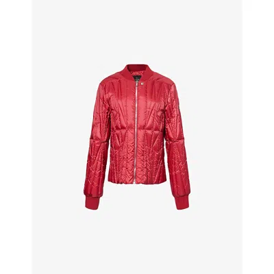 Moncler Genius Womens Carnelian Rick Owens X Moncler Geocamo Flight Round-neck Shell-down Jacket In Red