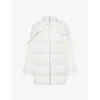 Moncler Genius Moncler Rick Owens Mu02d1c02 Hooded Cyclopic Coat In Milk