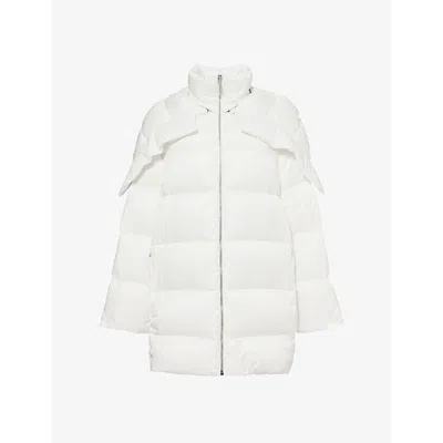 Moncler Genius Womens Rick Owens X Moncler Hooded Cyclopic Shell-down Coat In Milk