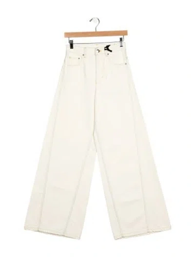 Pre-owned Moncler Genius X Alicia Keys Wide Leg Jeans In White