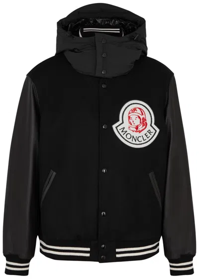 Moncler Genius X Billionaire Boys Club Duran Wool-blend Varsity Jacket In Black
