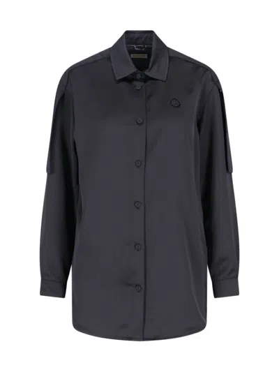 Moncler Genius X Ee72 By Edward Enninful Satin Shirt In Black