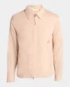 Moncler Genius X Gilga Farm By Donald Glover Men's Linen-blend Full-zip Shirt Jacket In Pink