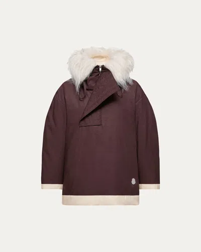 Moncler Genius X Jil Sander Men's Bowtiediene Short Down Jacket In Brown