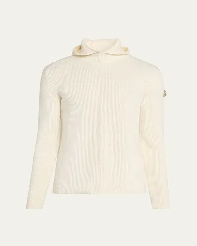 Moncler Genius X Jil Sander Men's Wool Rib Hoodie In White