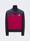 Moncler Genius X Jw Anderson Half-zip Pullover With Logo Patch In Blue