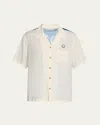 Moncler Genius Moncler X Mercedes-benz By Nigo Print Bowling Shirt In Cream