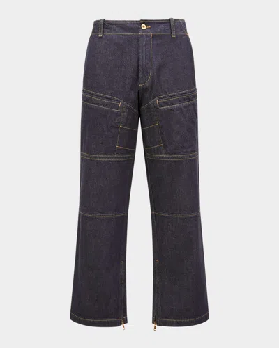 MONCLER GENIUS X MERCEDES-BENZ BY NIGO MEN'S WASHED DENIM TROUSERS