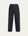 Moncler Genius Mercedes-benz By Nigo Blue Paneled Jeans In Blue Denim