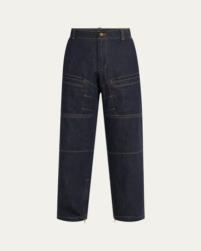 MONCLER GENIUS X MERCEDES-BENZ BY NIGO MEN'S WASHED DENIM TROUSERS