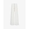 Moncler Genius Belas White Pants With Drawstring Waist And Logo Patch On The Side In Tech Fabric Man In Milk