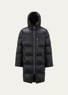 MONCLER GENIUS X MONCLER MEN'S HOODED GIMP LONG PUFFER COAT